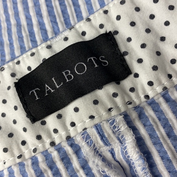 TALBOTS 18 SEERSUCKER Blue White Perfect Crop Pants - Picture 10 of 10